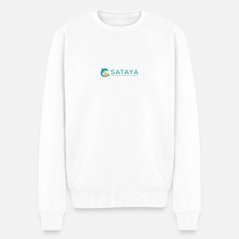 SATAYA - Delfine - Männer Premium Bio Pullover - Weiß