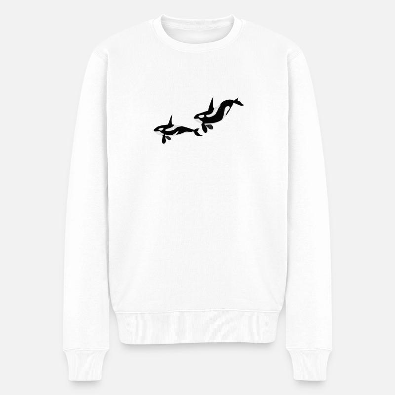 Orcas - Männer Premium Bio Pullover - Weiß