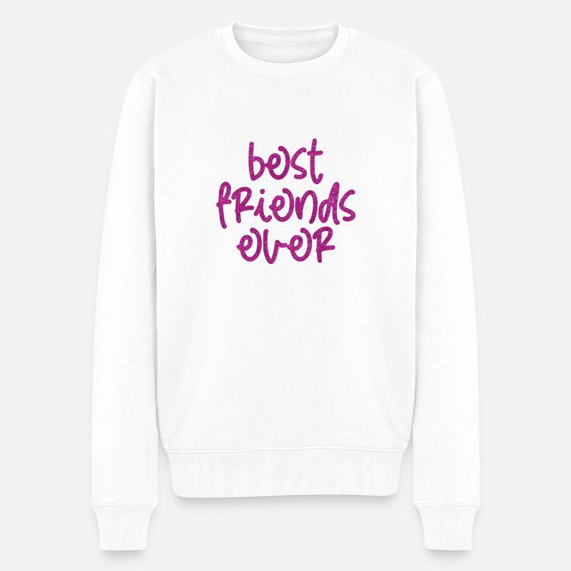 BEST FRIENDS EVER - Männer Premium Bio Pullover - Weiß