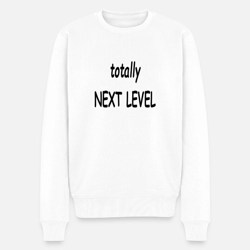 totally next level - Männer Premium Bio Pullover - Weiß