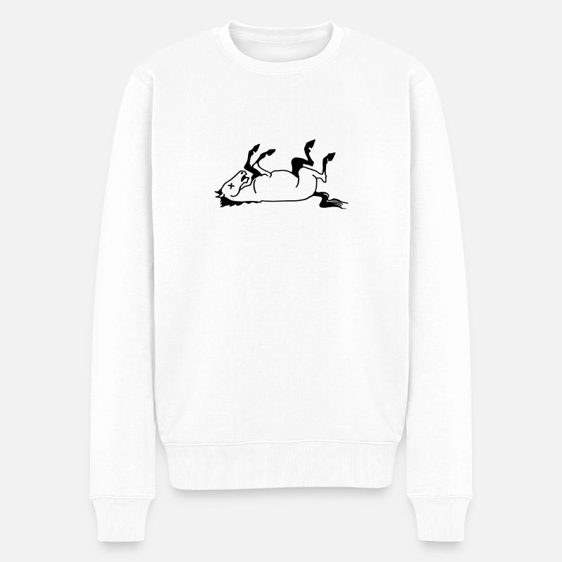 Totes Pferd - Männer Premium Bio Pullover - Weiß