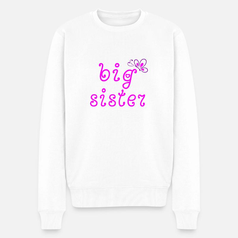 Große Schwester - Männer Premium Bio Pullover - Weiß