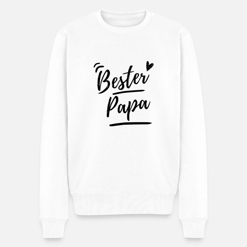 Bester Papa - Männer Premium Bio Pullover - Weiß