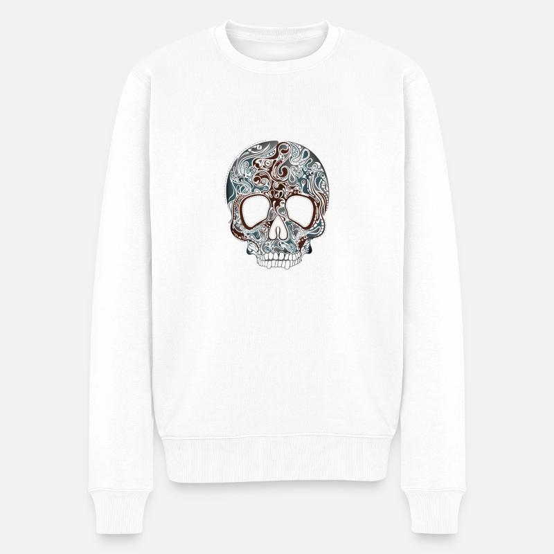 Vintage Skull - Pull Premium bio Homme - blanc