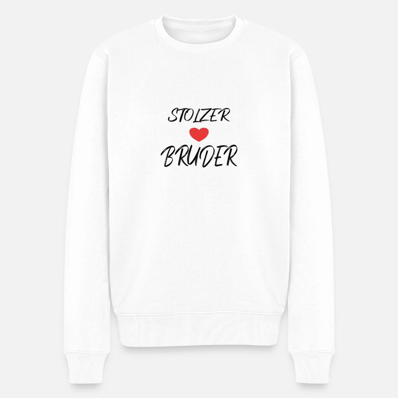 Stolzer Bruder - Männer Premium Bio Pullover - Weiß