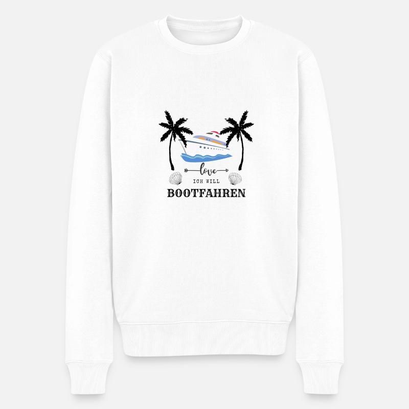 Ich Will Bootfahren - Männer Premium Bio Pullover - Weiß