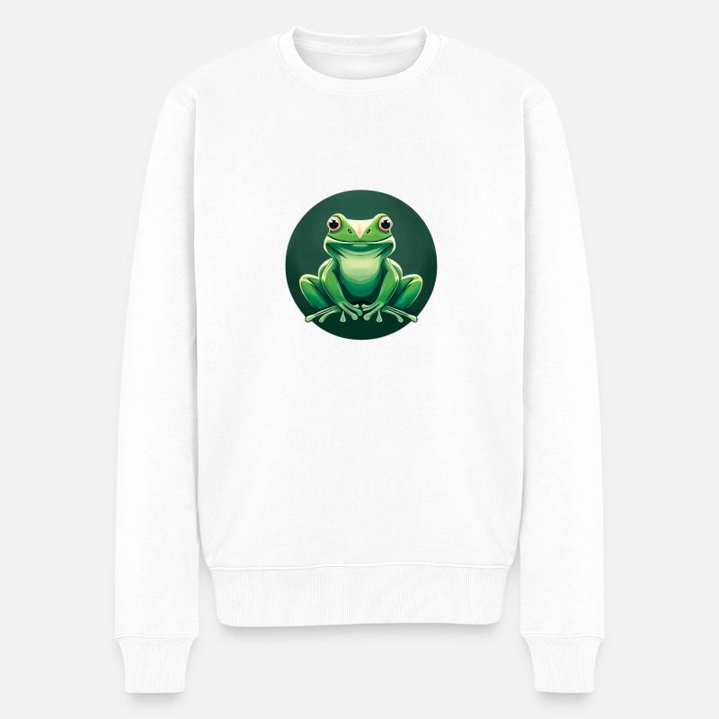 Frosch - Männer Premium Bio Pullover - Weiß