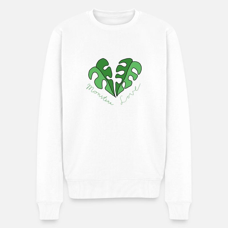 Monstera Amour - Pull Premium bio Homme - blanc