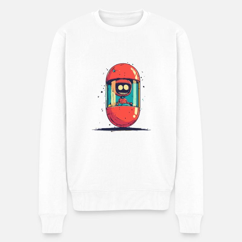 Capsulinaut - Männer Premium Bio Pullover - Weiß