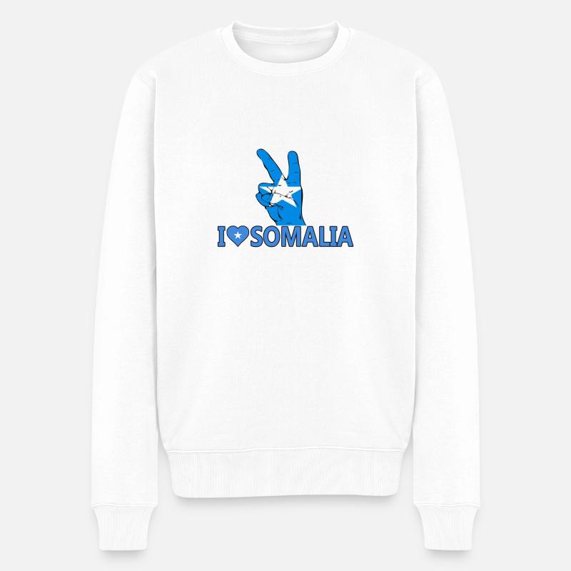 Frieden SOMALIA - Männer Premium Bio Pullover - Weiß