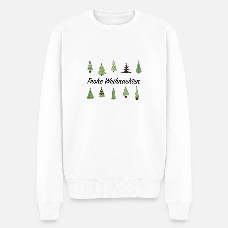 Frohe Weihnachten - Männer Premium Bio Pullover - Weiß