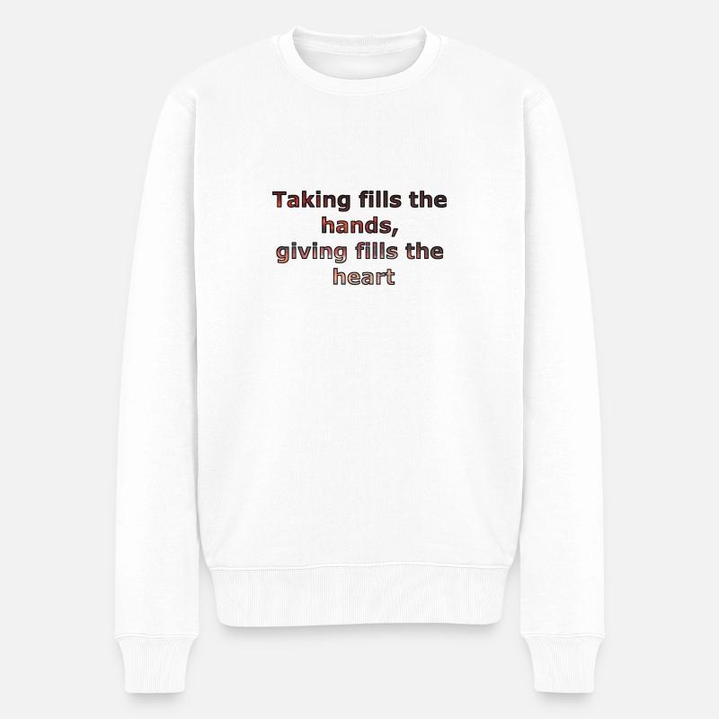 Tiefgründiger Spruch - Männer Premium Bio Pullover - Weiß