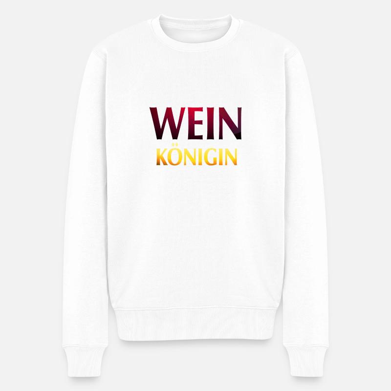 Wein Königin - Männer Premium Bio Pullover - Weiß