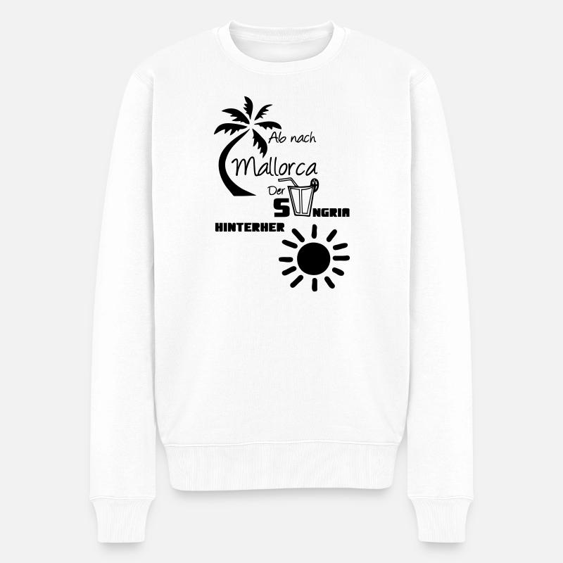 Mallorca Spruch Geschenk lustig Urlaub - Männer Premium Bio Pullover - Weiß
