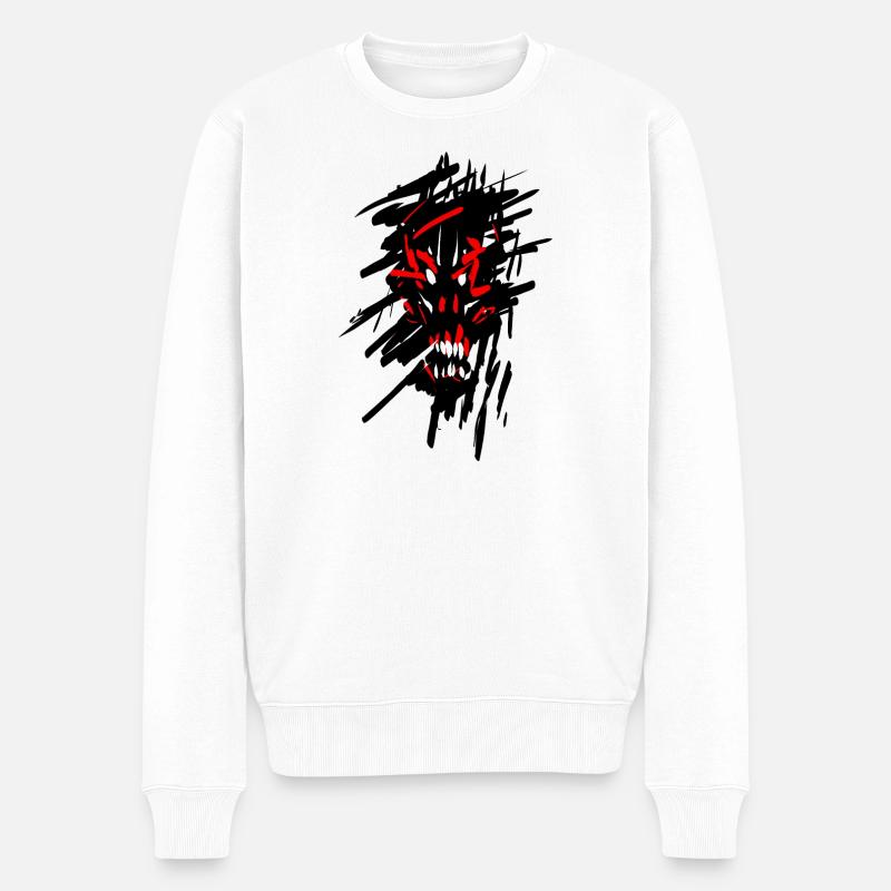 Diable horreur graffiti - Pull Premium bio Homme - blanc