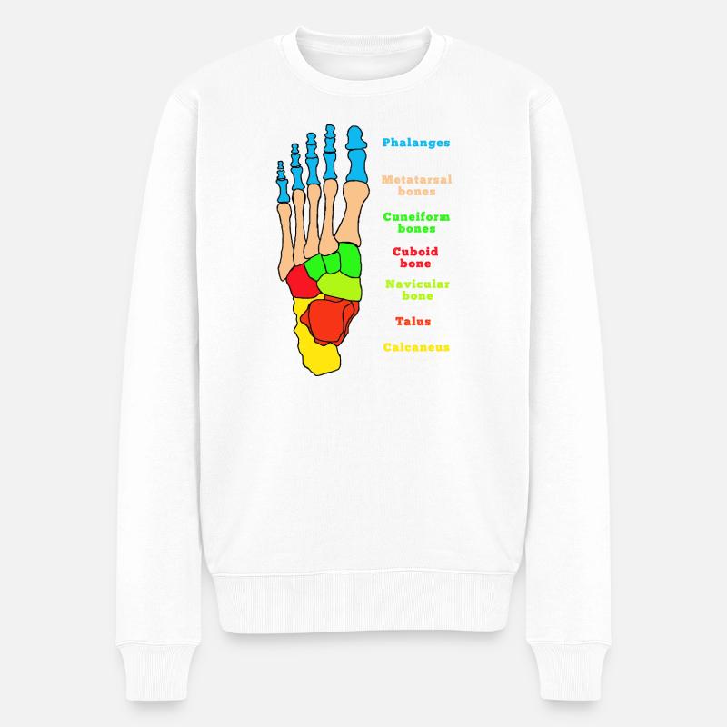 Fuß Anatomie Knochen Skelett Physiotherapie - Männer Premium Bio Pullover - Weiß