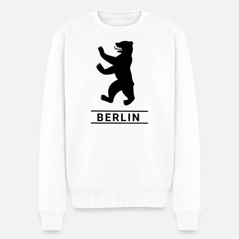 Ours de Berlin - Pull Premium bio Homme - blanc