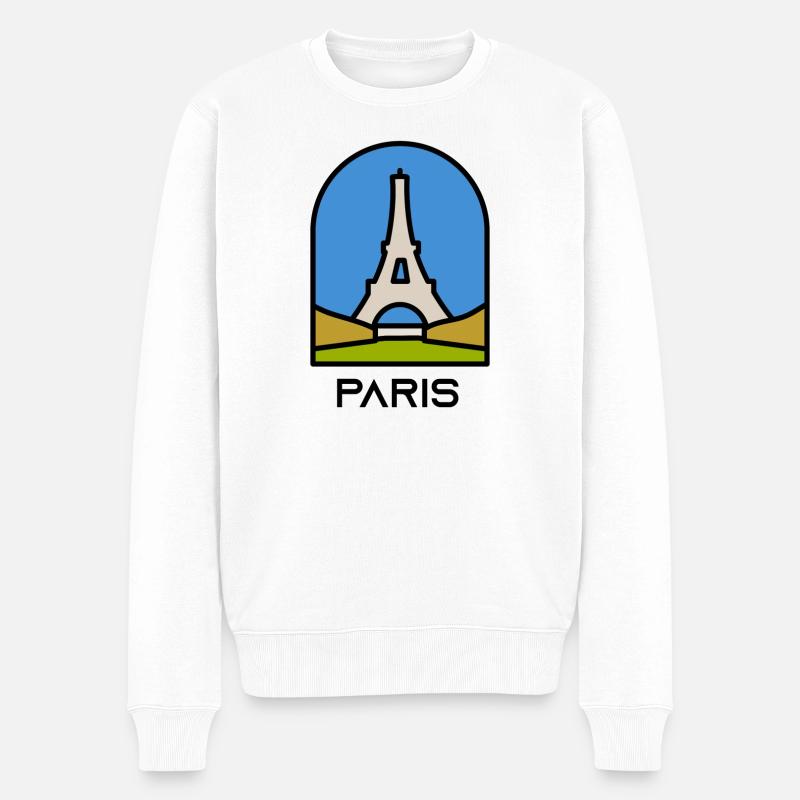 Paris - Männer Premium Bio Pullover - Weiß