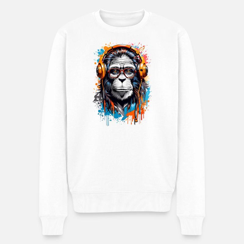 Singe cool - Pull Premium bio Homme - blanc