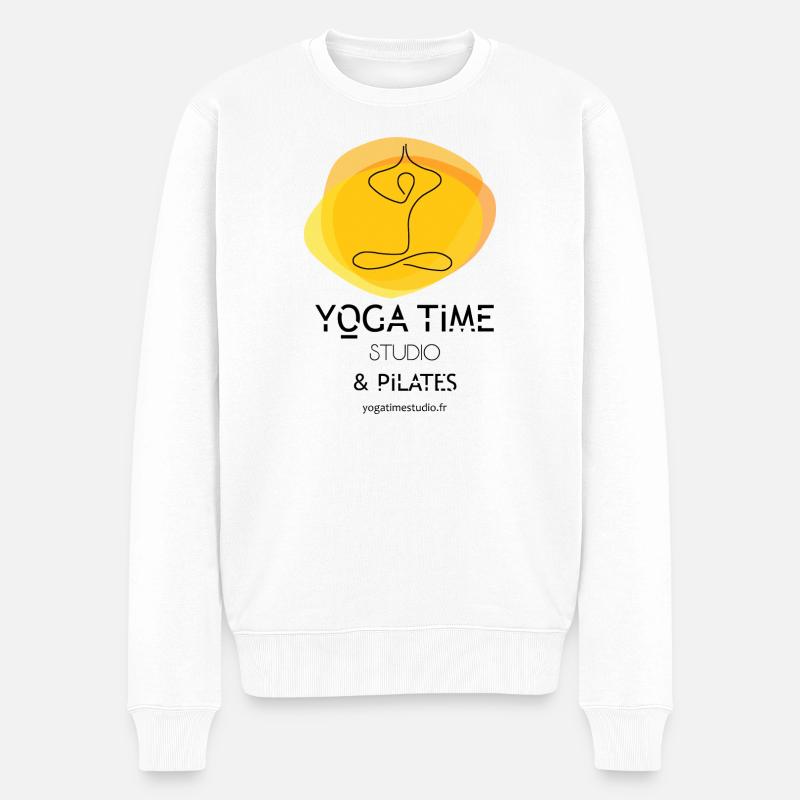 Yoga Time studio & Pilates - Pull Premium bio Homme - blanc