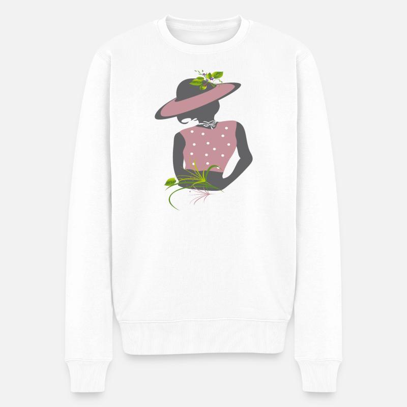 Fille au chapeau - Pull Premium bio Homme - blanc