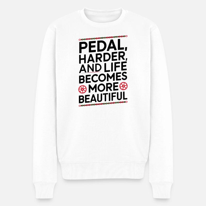 Conception de citation de cyclisme motivant - Pull Premium bio Homme - blanc