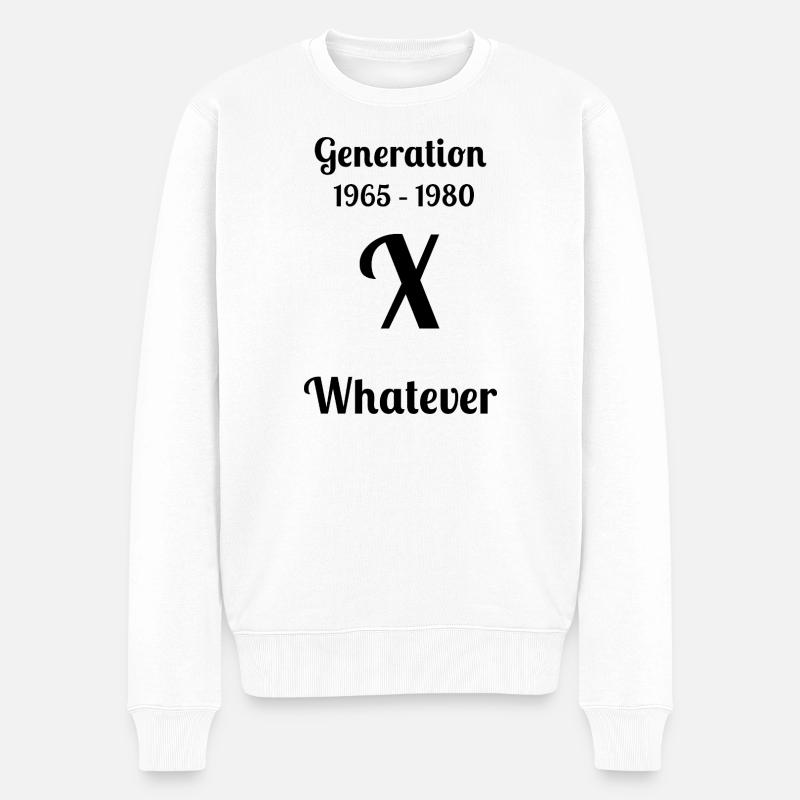 GEN X, was auch immer, - Männer Premium Bio Pullover - Weiß
