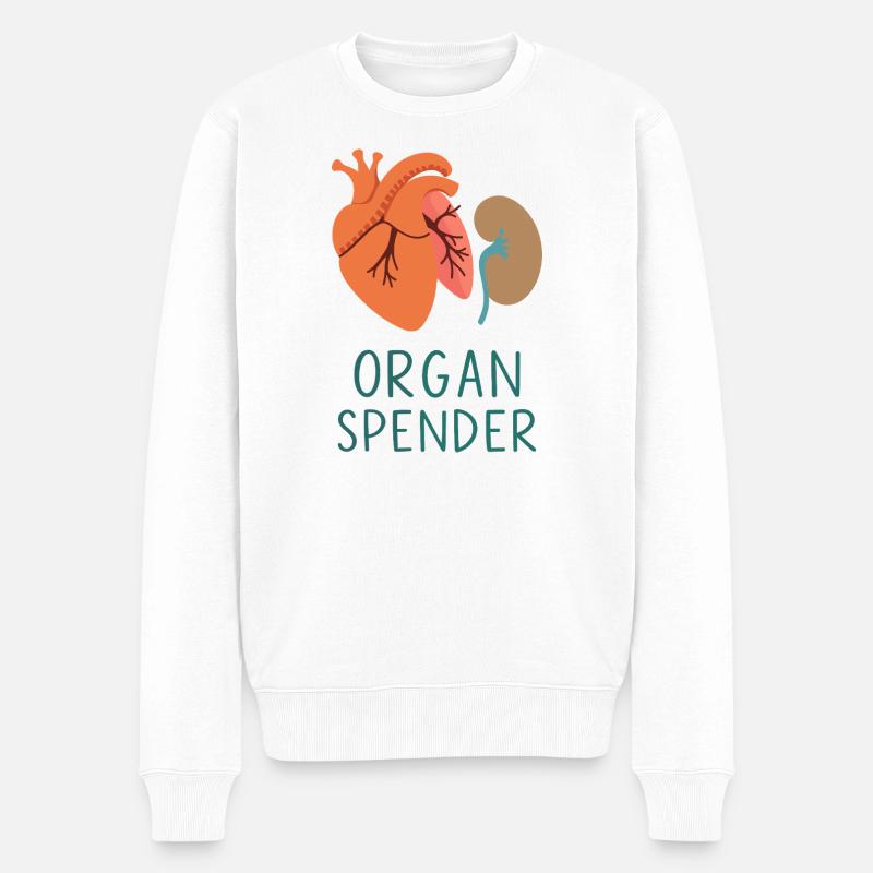 Organ Spender - Männer Premium Bio Pullover - Weiß