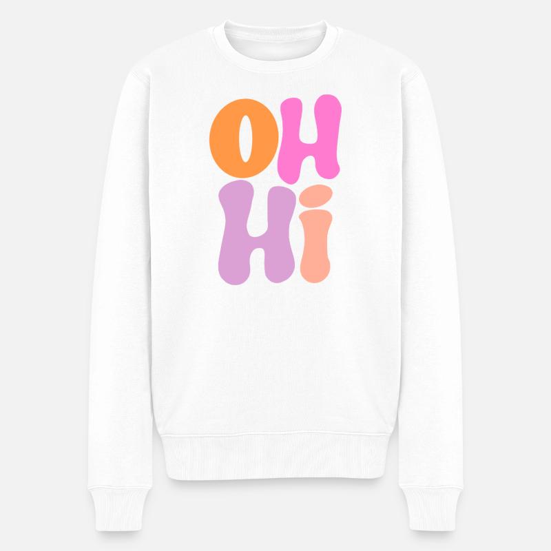 Design de lettres ludique aux couleurs pastel - Pull Premium bio Homme - blanc