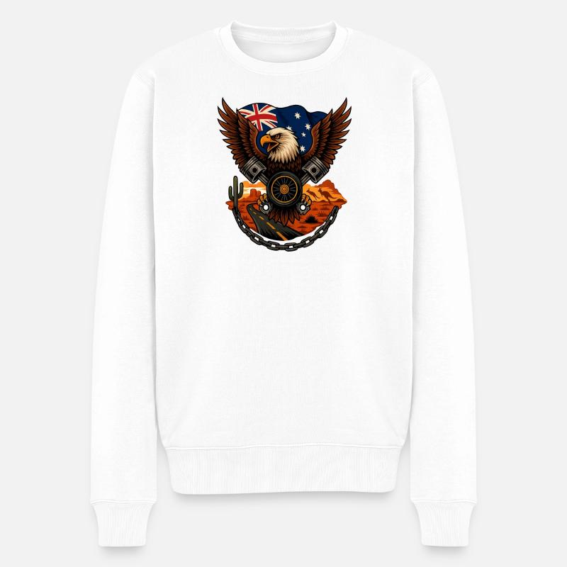 Aigle Australien Motorisé - Pull Premium bio Homme - blanc