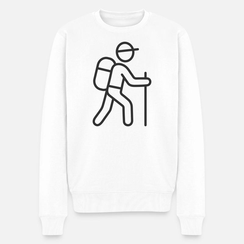 Hiking Adventure Line Symbol - Männer Premium Bio Pullover - Weiß