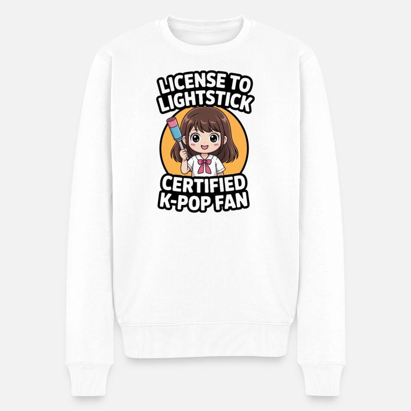 K-Pop Fan Lightstick Korea - Männer Premium Bio Pullover - Weiß