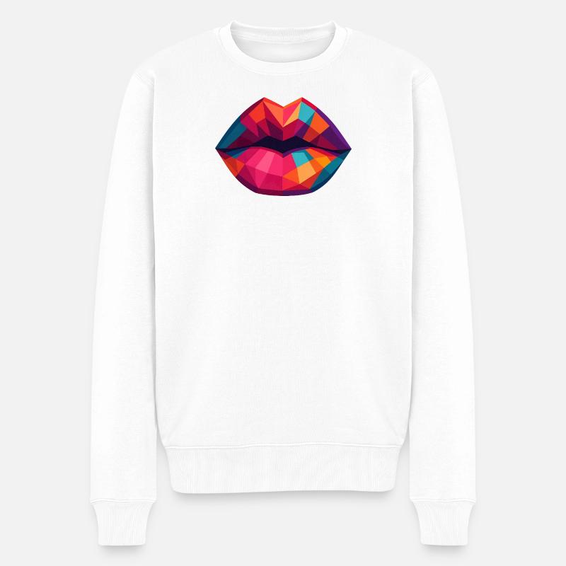 Kiss me! - Männer Premium Bio Pullover - Weiß