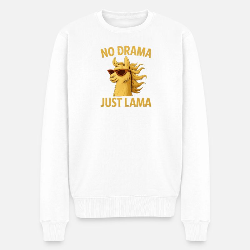 Pas de drame, juste un lama - Pull Premium bio Homme - blanc