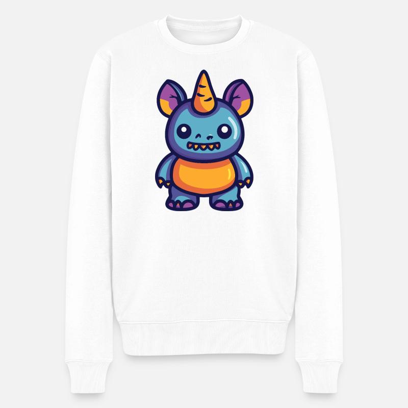 Nashorn Halloween Zombie - Männer Premium Bio Pullover - Weiß