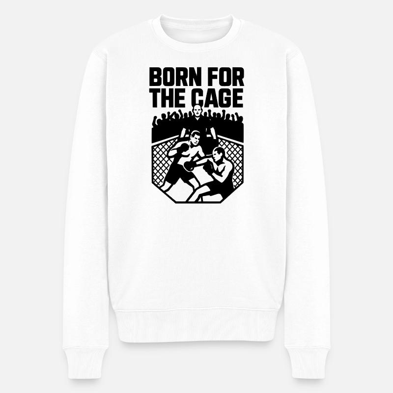 MMA Né pour la cage - Pull Premium bio Homme - blanc