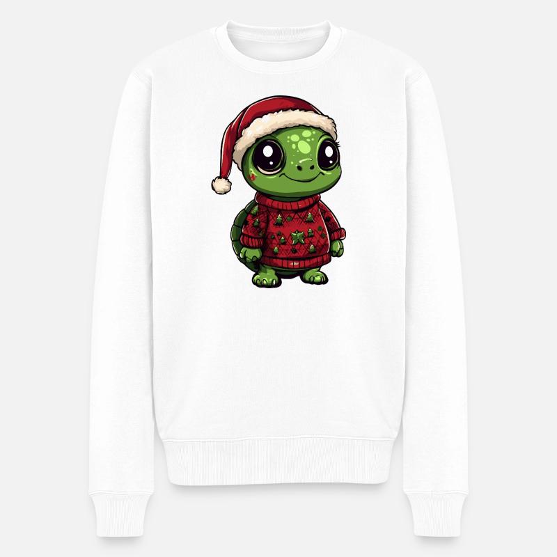 Noël tortue - Pull Premium bio Homme - blanc
