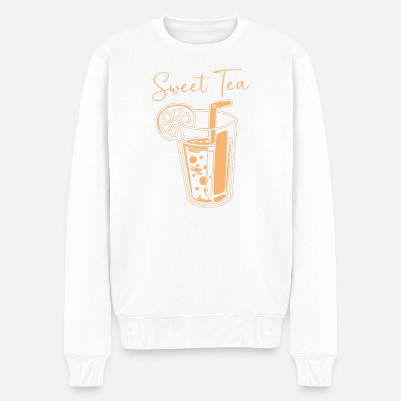 Sweet Tea - Männer Premium Bio Pullover - Weiß