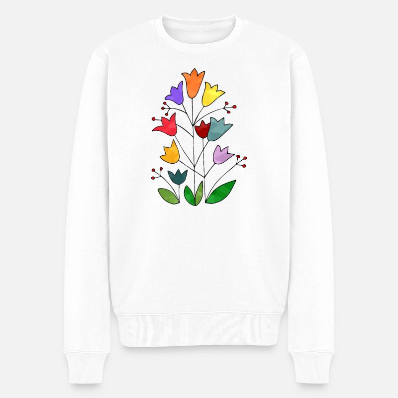 Fleur - Pull Premium bio Homme - blanc