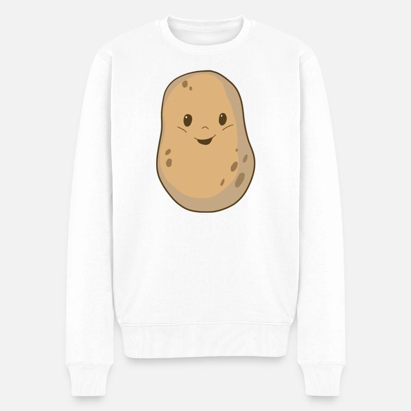 Kartoffel - Männer Premium Bio Pullover - Weiß