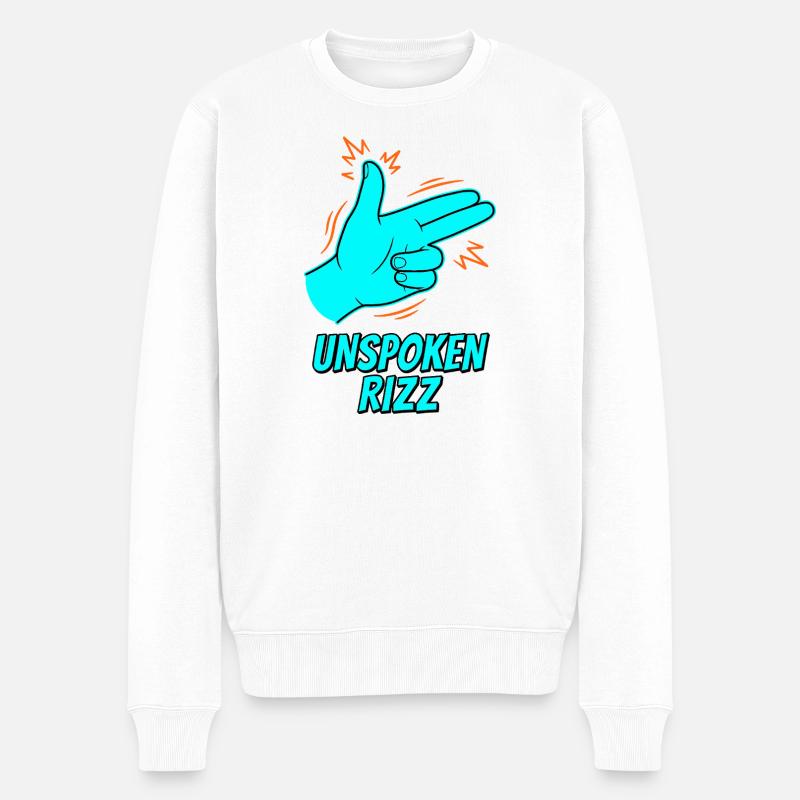 Signe de main Rizz non dit - Pull Premium bio Homme - blanc