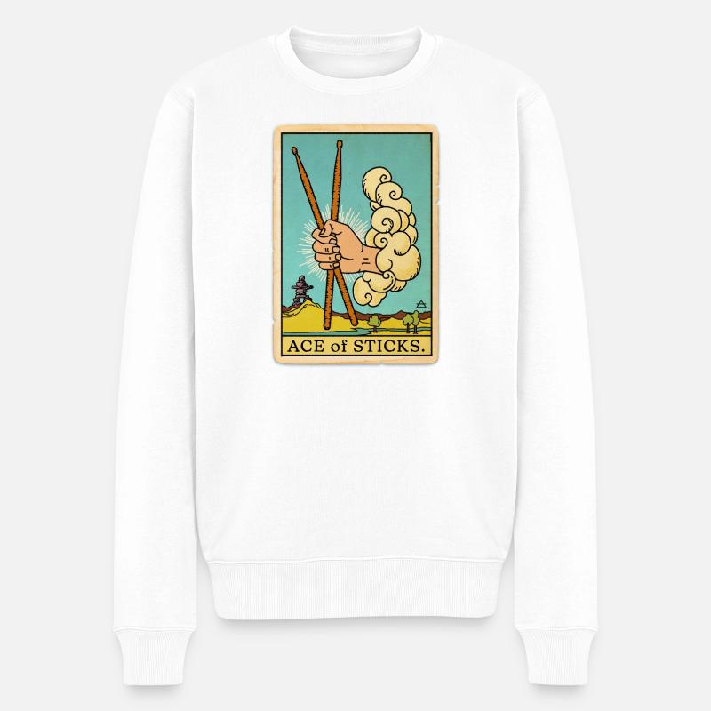 Air Drummers Tarot - Pull Premium bio Homme - blanc