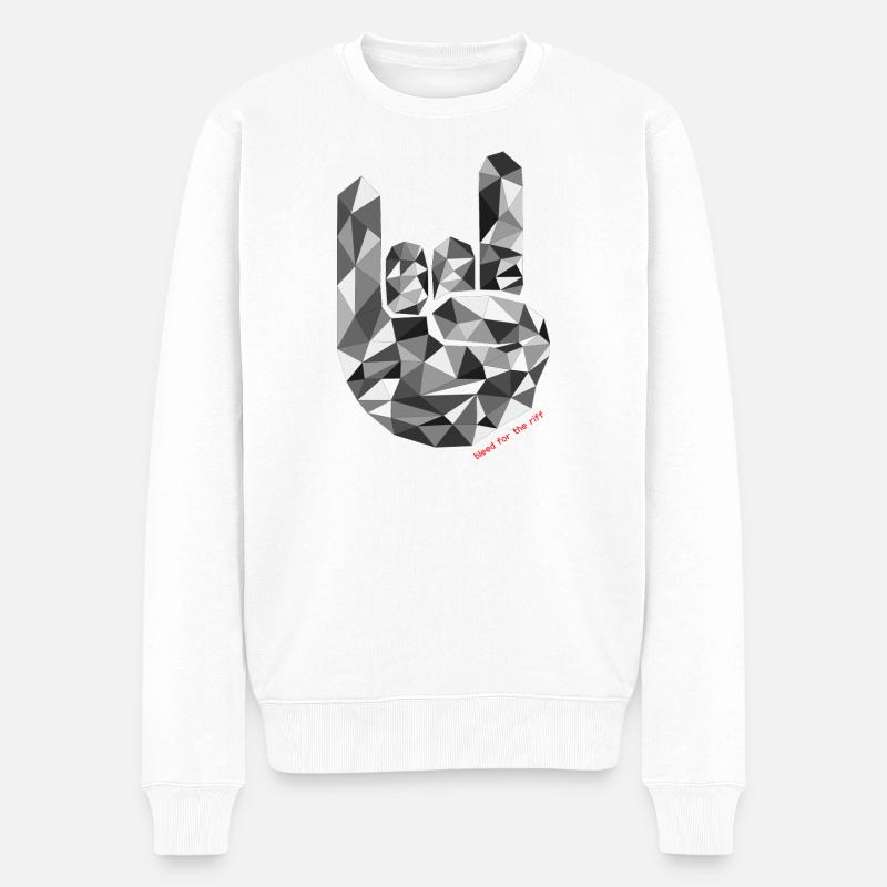 Bleed For The Riff S/W - Männer Premium Bio Pullover - Weiß