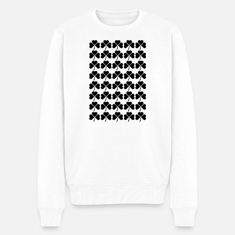 Irish Clover pattern design - Men's Premium Organic Jumper - white