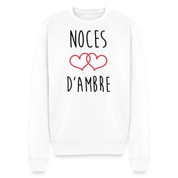 Amber Wedding 34 Jahre Ehe - Männer Premium Bio Pullover - Weiß - Vorne - Thijin (182cm)