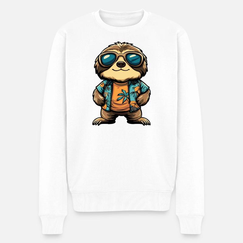 Vacances de la bande dessinée paresseuse - Pull Premium bio Homme - blanc