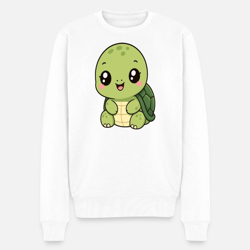 Tortue de Kawaii - Pull Premium bio Homme - blanc