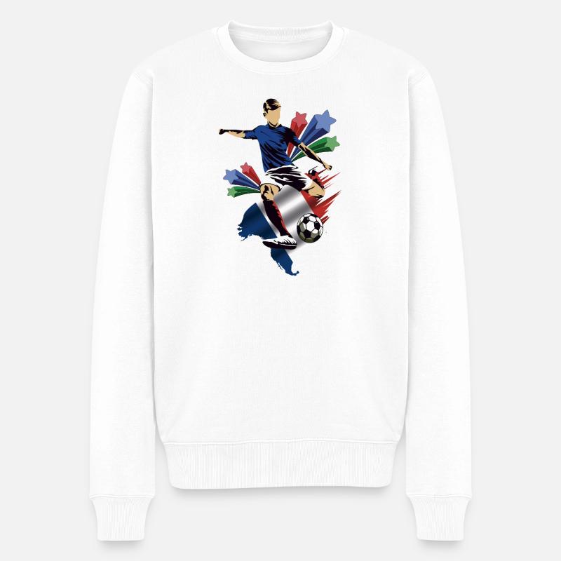 Frankreich - Frankreich - Flaggen - Männer Premium Bio Pullover - Weiß