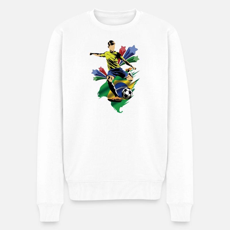 Brasilien - Brasilien - Flaggen - Männer Premium Bio Pullover - Weiß