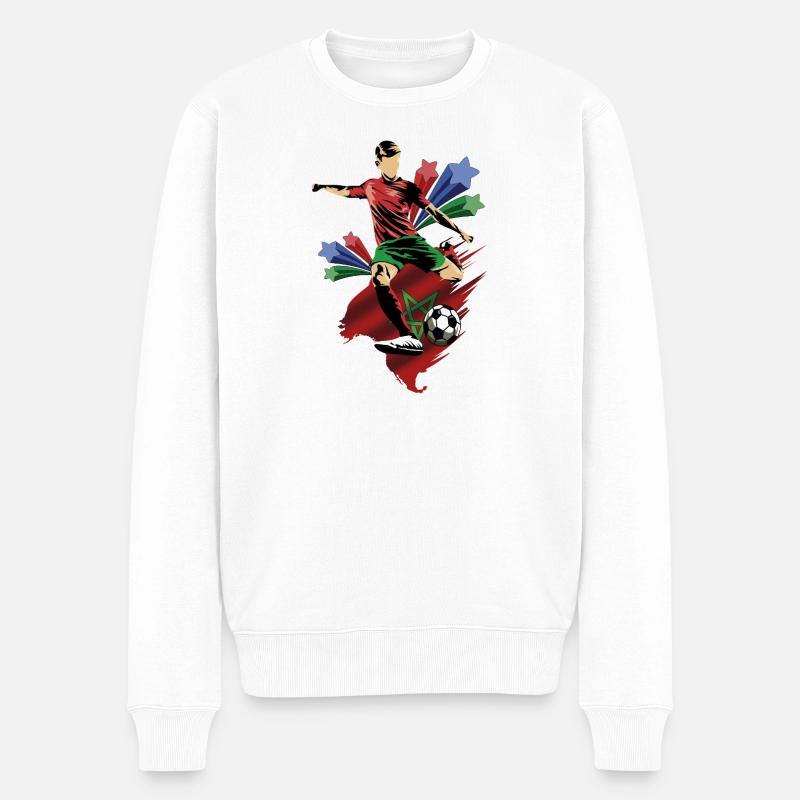 Marruecos - Maroc - Drapeaux - Pull Premium bio Homme - blanc